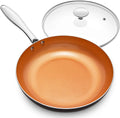 10 Inch Copper Nonstick Frying Pan with Lid H9344