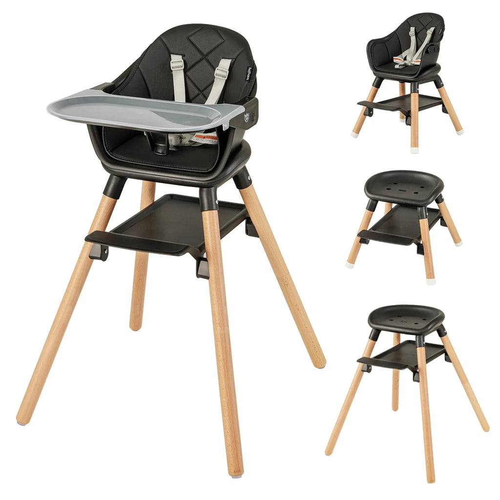 Convertible Wooden Baby Highchair with Removable Tray X22794