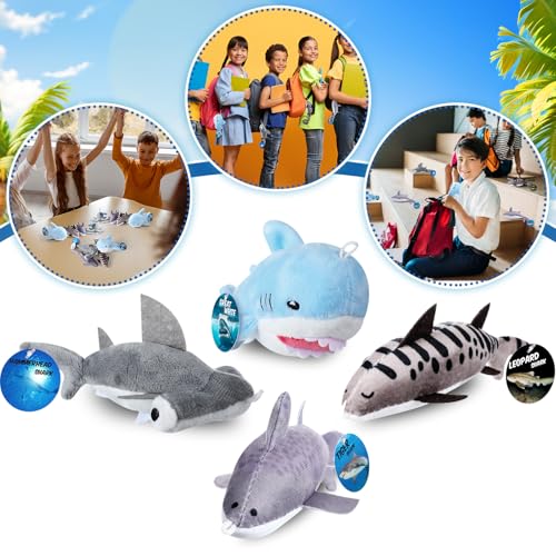 16 Sets Mini Shark Stuffed Animal Plush S722253