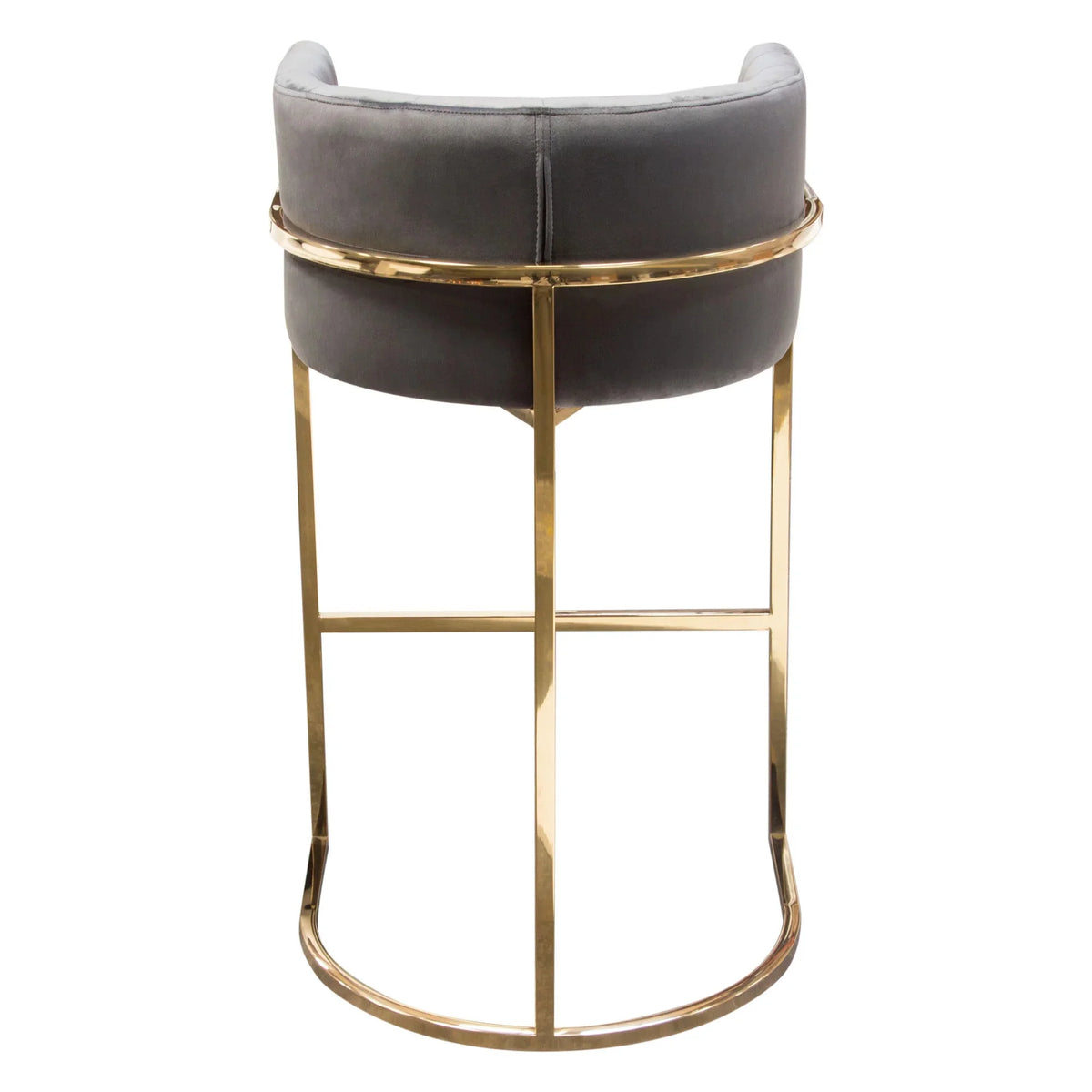 Grey Velvet Bar Height Chair Q42042