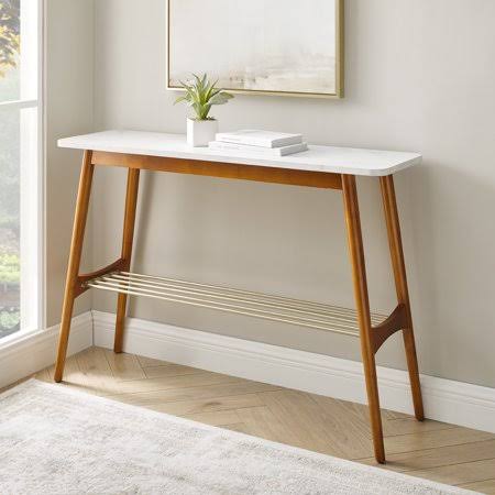 Mid Century Modern Faux Marble Entry Table T37648