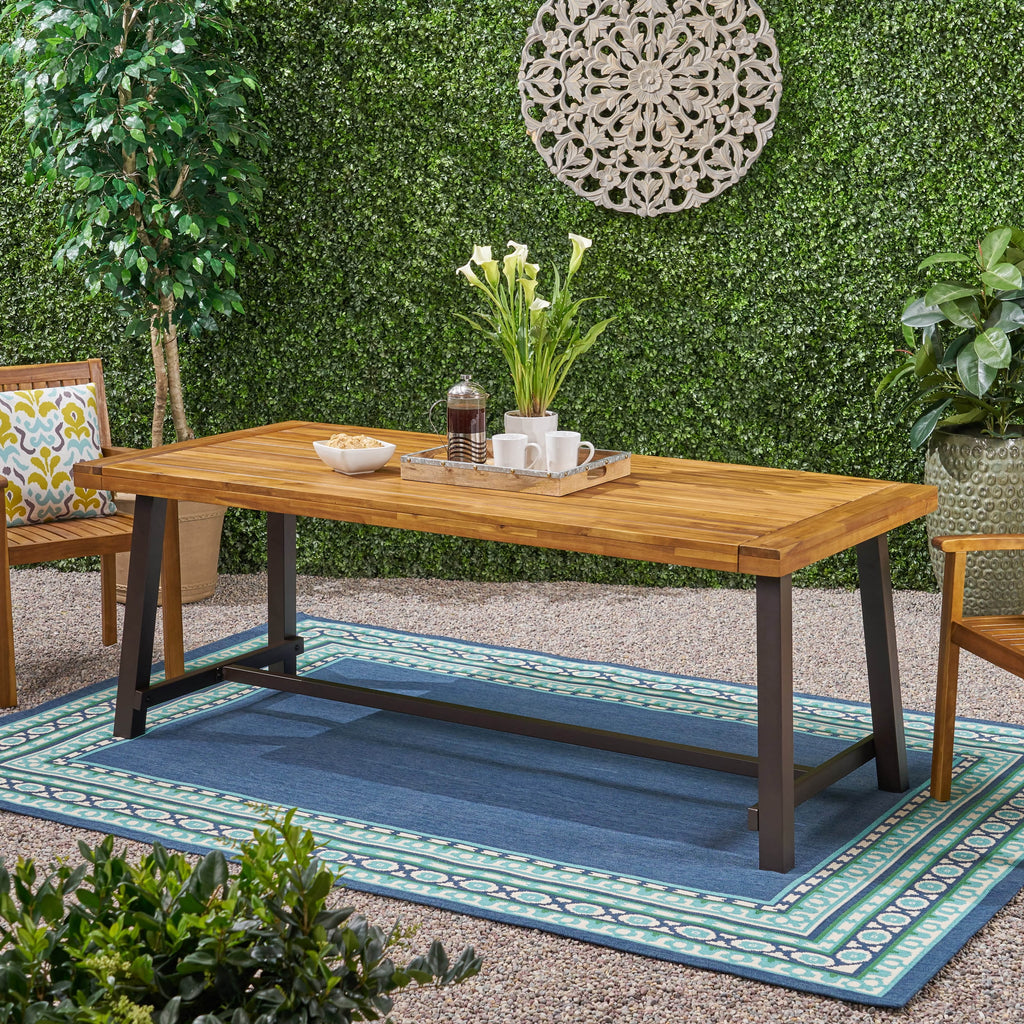 Outdoor Eight-Seater Wooden Dining Table D364