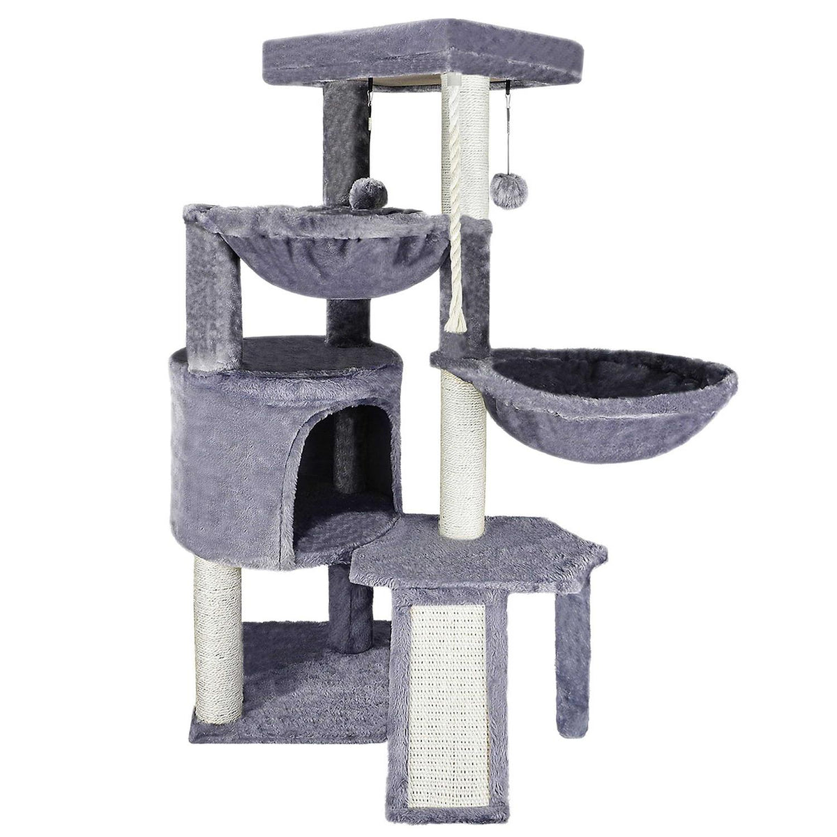 Three Layer Cat Tree with Cat Condo and Two Hammocks I760