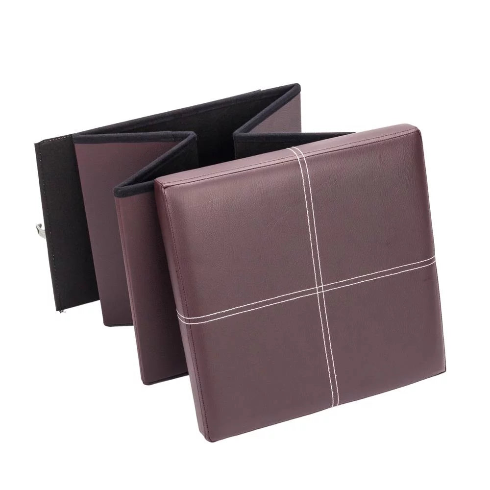 Folding Storage Cube Ottoman Brown J93683
