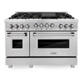 48 In. Gas Range with Gas Stove and Gas Oven in Stainless Steel with Brass Burners I698