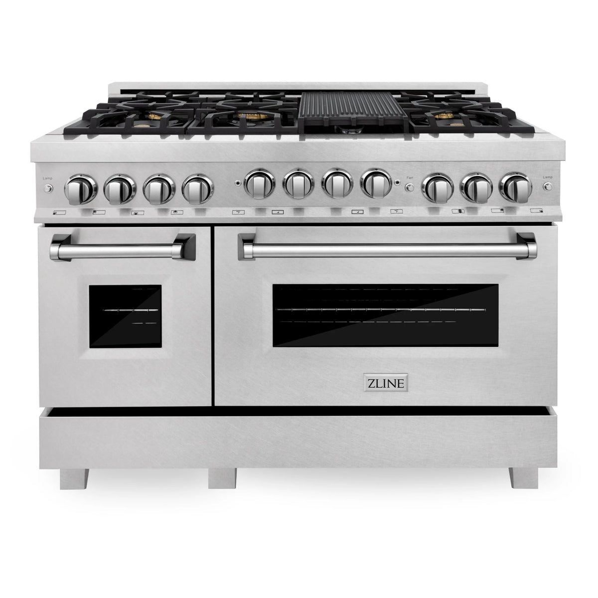 48 In. Gas Range with Gas Stove and Gas Oven in Stainless Steel with Brass Burners I698