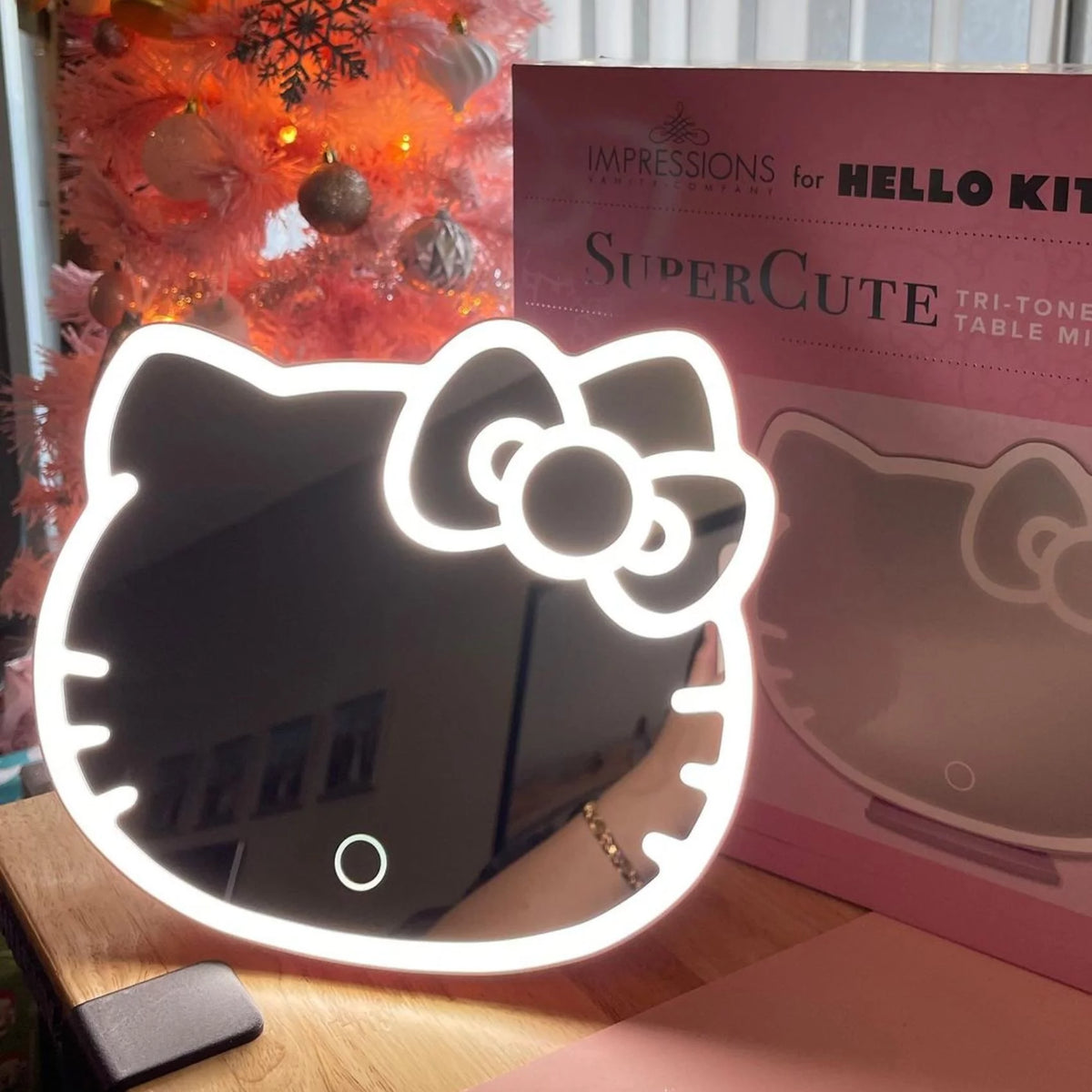 LED Table Mirror with Lights and Touch Sensor Switch W2314
