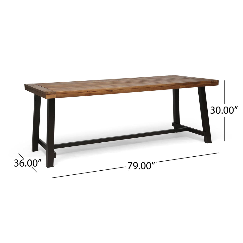 Outdoor Eight-Seater Wooden Dining Table D364