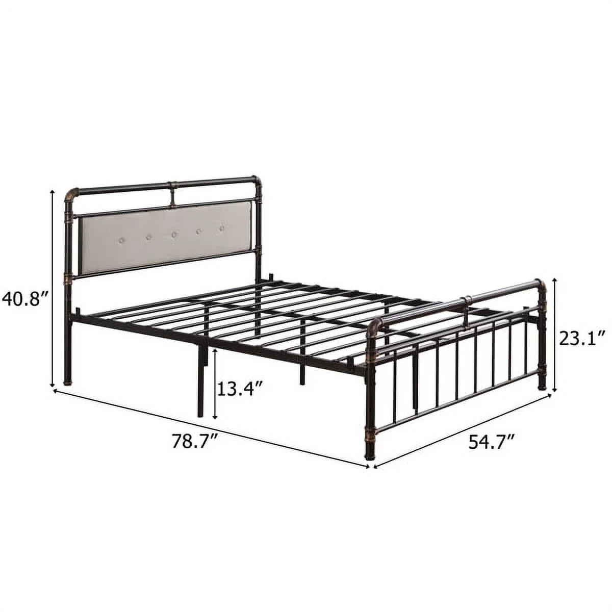 Black Metal Queen Size Platform Bed Frame G459