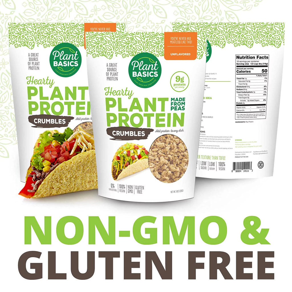 Unflavored Plant Protein Crumbles, 8 oz (Pack of 6) W30478