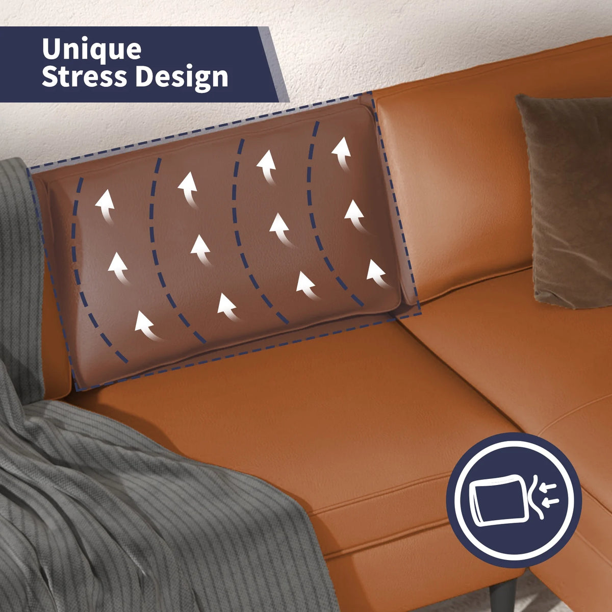 Leather Sectional Sofa with Right Facing Chaise G85050