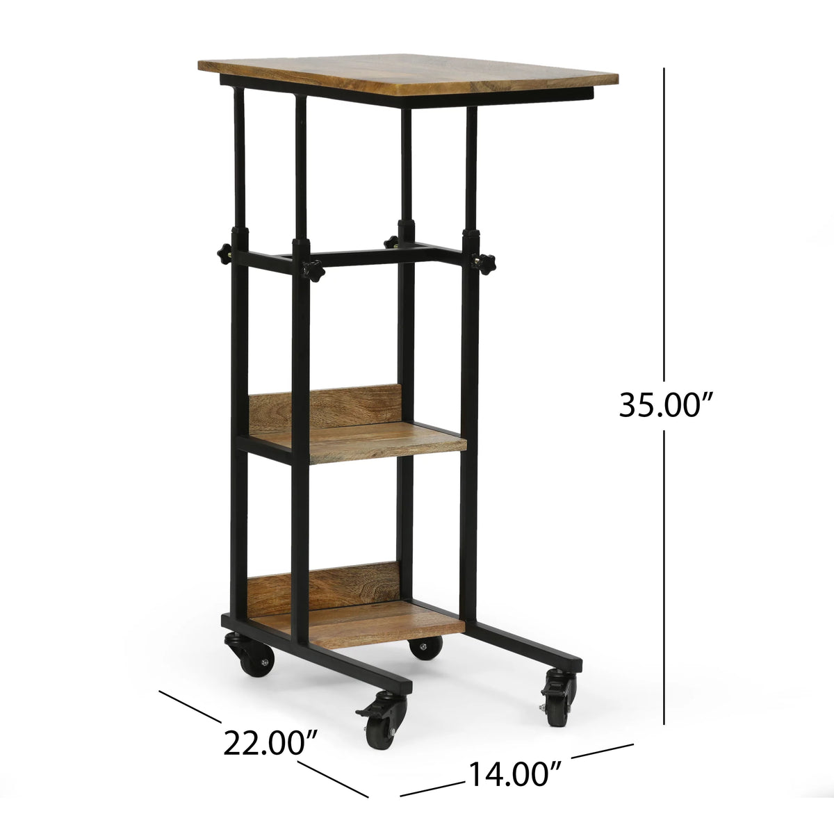 C-Shape Iron End Table with Tabletop G420932