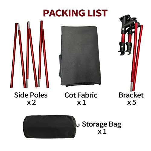 Portable Camping Cot Sleeping Cot Black S7631