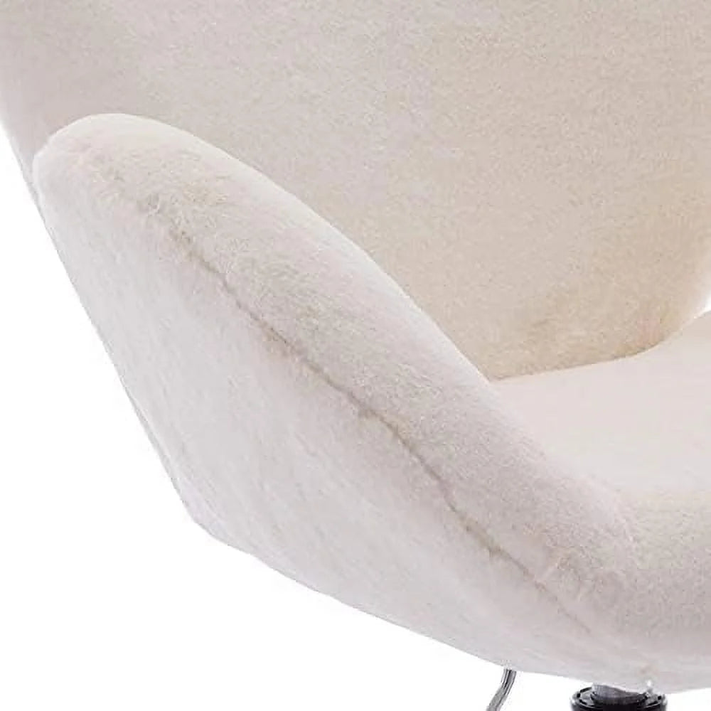 Faux Fur Plush Microfiber Swivel Height Adjustable Desk Chair J725649