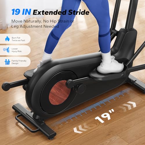 Elliptical Exercise Machine with 16.5-19IN Stride, Automatic Resistance, 400lbs Capacity E47294
