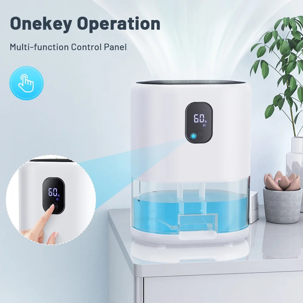 1000ml Portable Dehumidifier, Auto Defrost, Ultra Quiet, White G763748