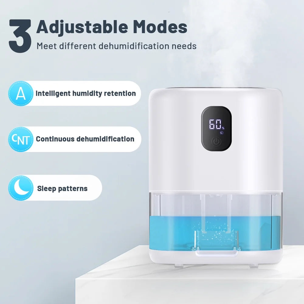 1000ml Portable Dehumidifier, Auto Defrost, Ultra Quiet, White G763748