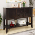 Vintage Console Table with Four Drawers and Bottom Shelf, Espresso T714