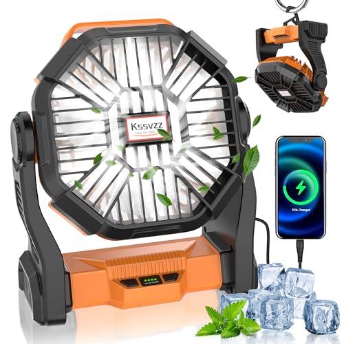 Portable Rechargeable Camping Fan with LED Lantern K732