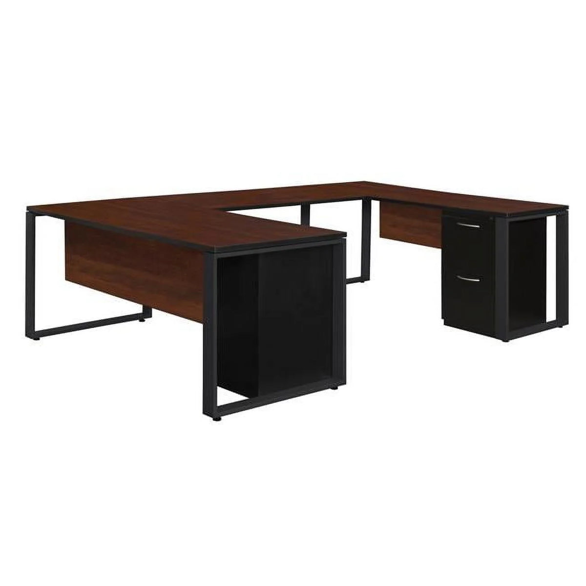66 x 30 in. Double Pedestal U-Desk with Bridge V326579
