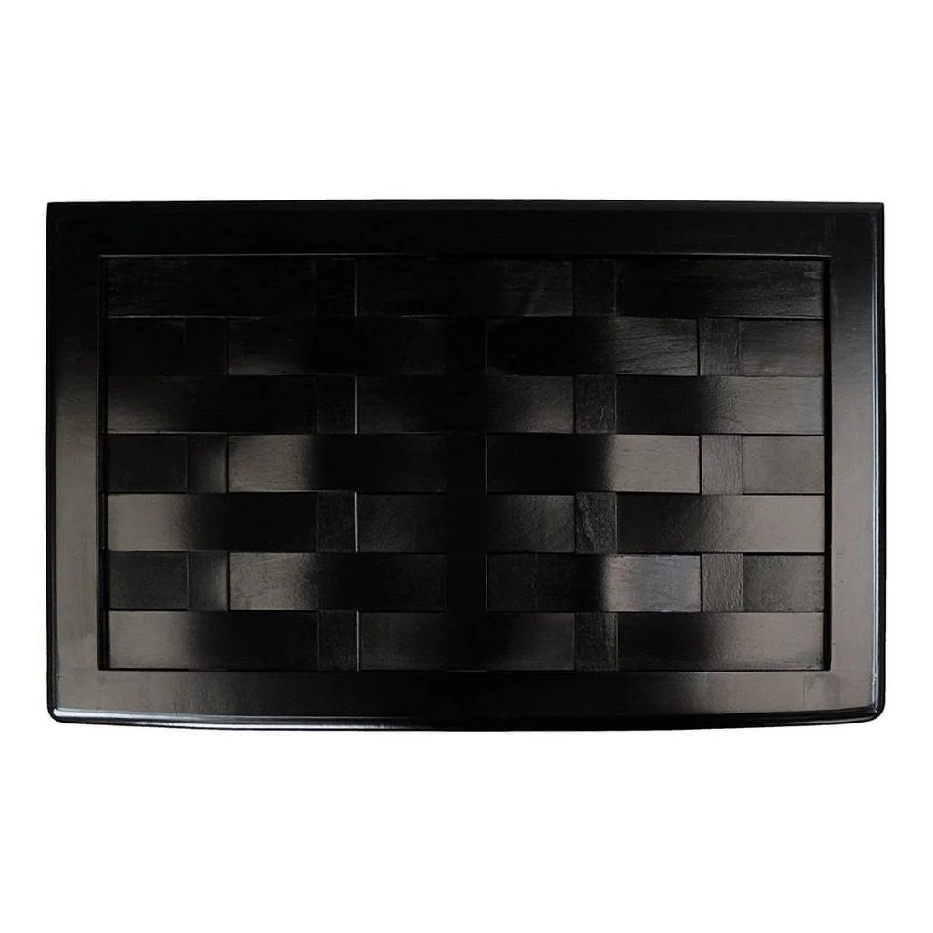 Black Rectangular Wood Laundry Hamper with Interior Bag Z76147