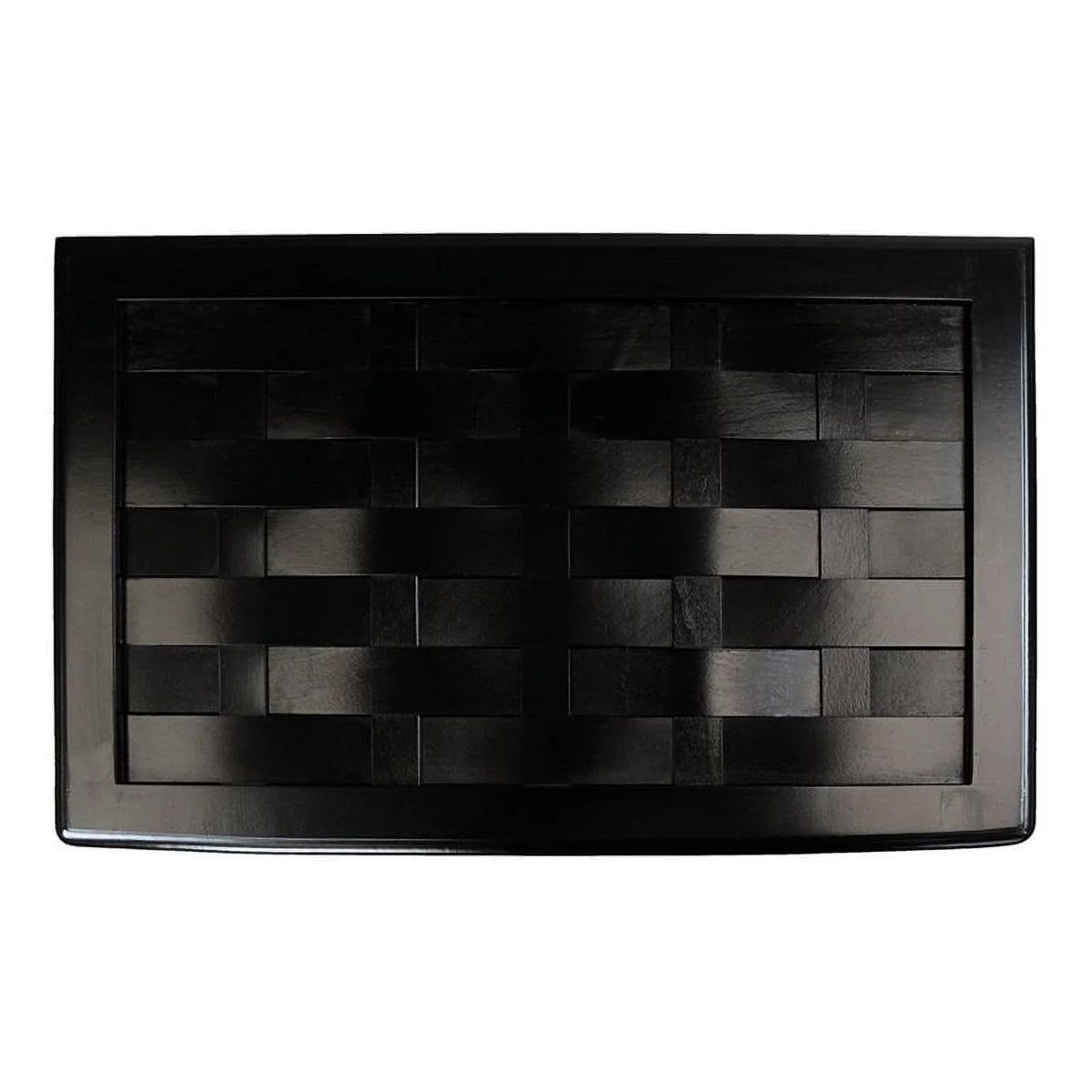 Black Rectangular Wood Laundry Hamper with Interior Bag Z76147