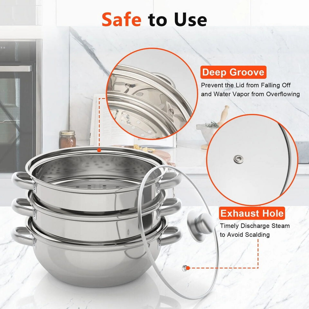 3 Tier Stainless Steel Steamer U444621