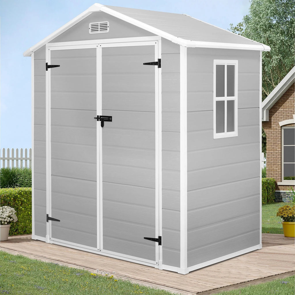 6' x 4.4' Plastic Outdoor Storage Shed with Reinforced Floor Z907