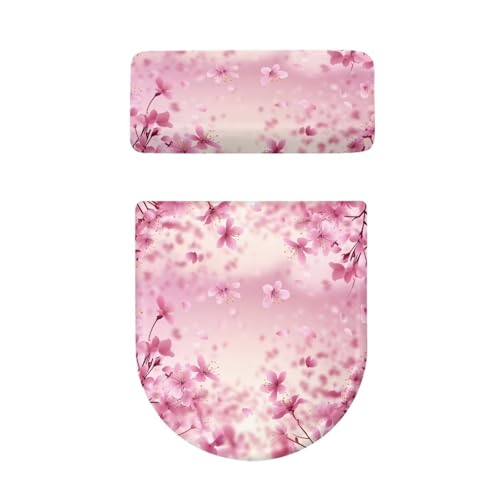 Polyester Fabric Christmas Theme Toilet Seat Cover Set W780891