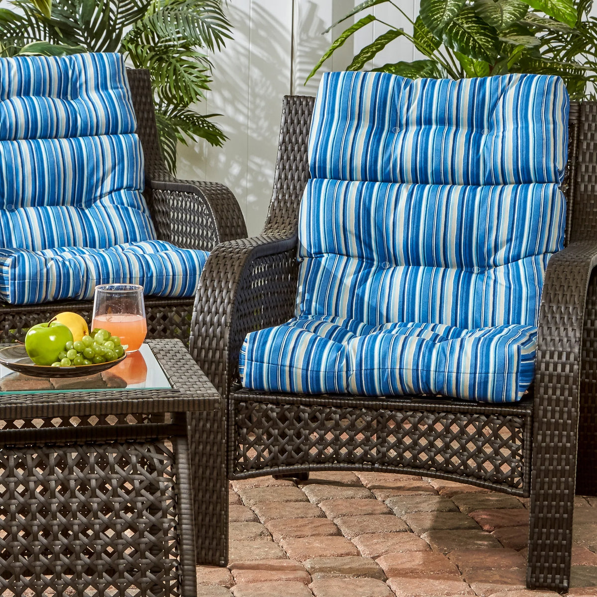 44 x 22 in. Outdoor High Back Chair Cushion Set of 2 B5475