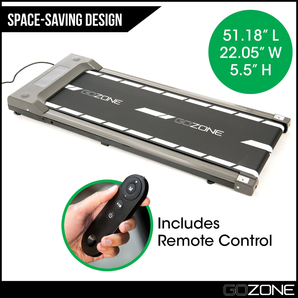 Under Desk Exercise Treadmill with Remote, White and Black Q1494