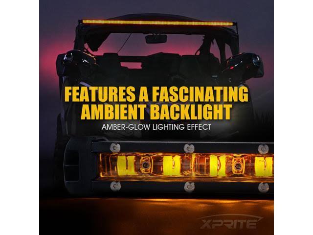 14" Single Row 60W LED Light Bar with Amber Backlight E6790