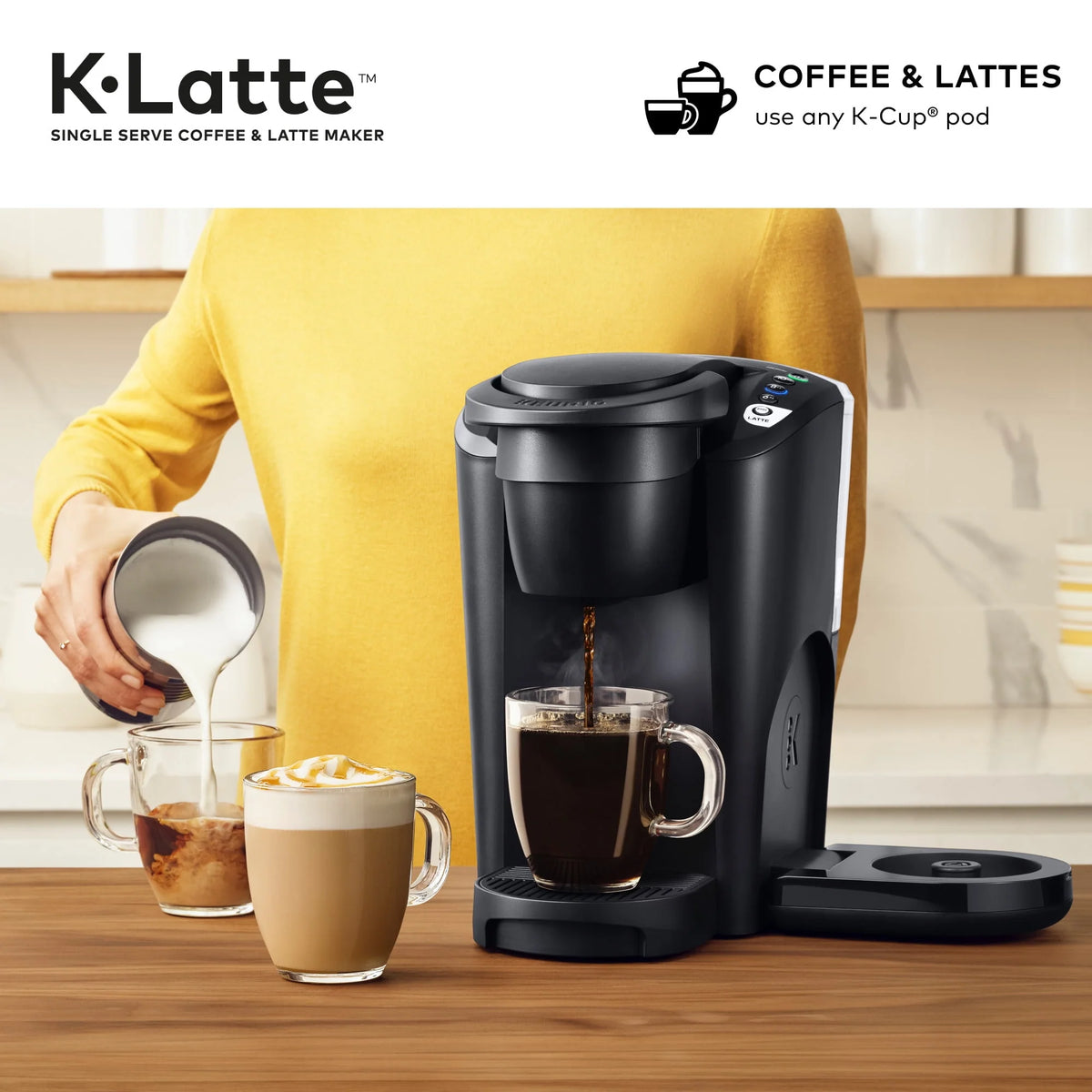 Single Serve K-Cup Coffee and Latte Maker, Black Y583048