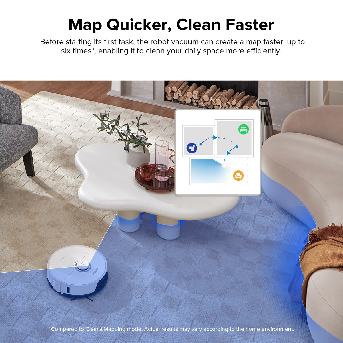 Robot Vacuum Cleaner and Sonic Mopping with DuoRoller Brush, 6000 Pa A577588