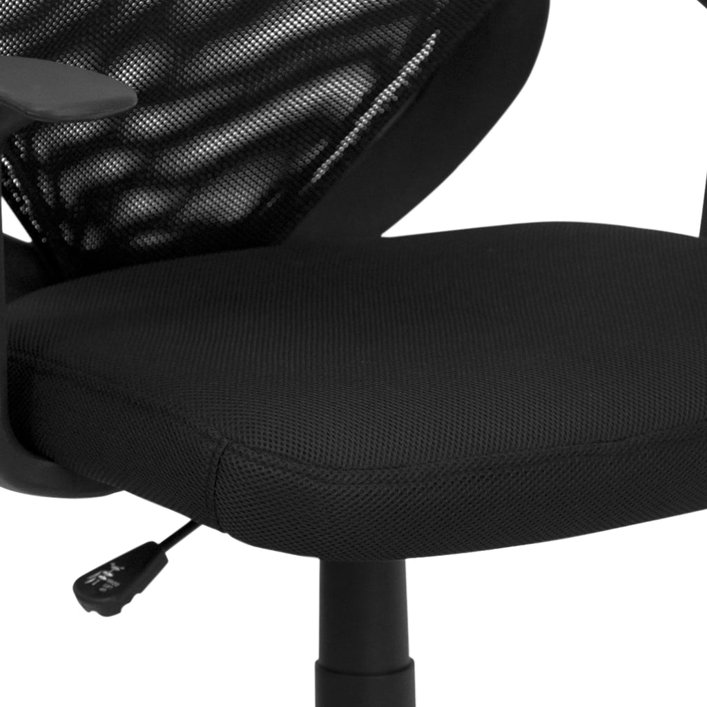 Black Mesh Swivel Task Office Chair with T-Arms Q619