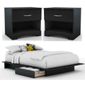 3-Piece Set with 2-Drawer Storage Platform Bed and 2 Nightstands G368