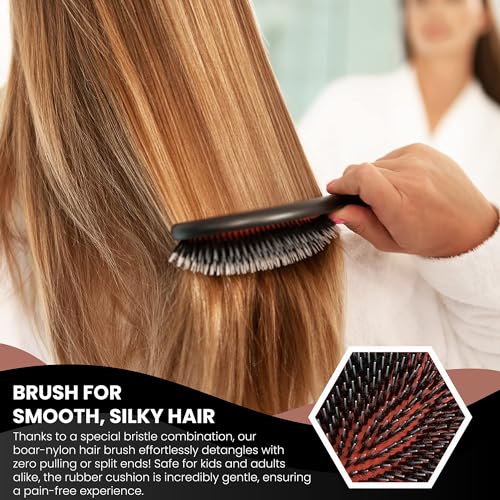 Nylon Boar Bristle Brush for Normal to Thick Hair U6338