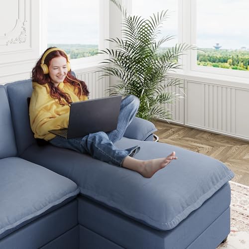 Blue U-Shaped Sectional Sofa with Double Chaise X524736