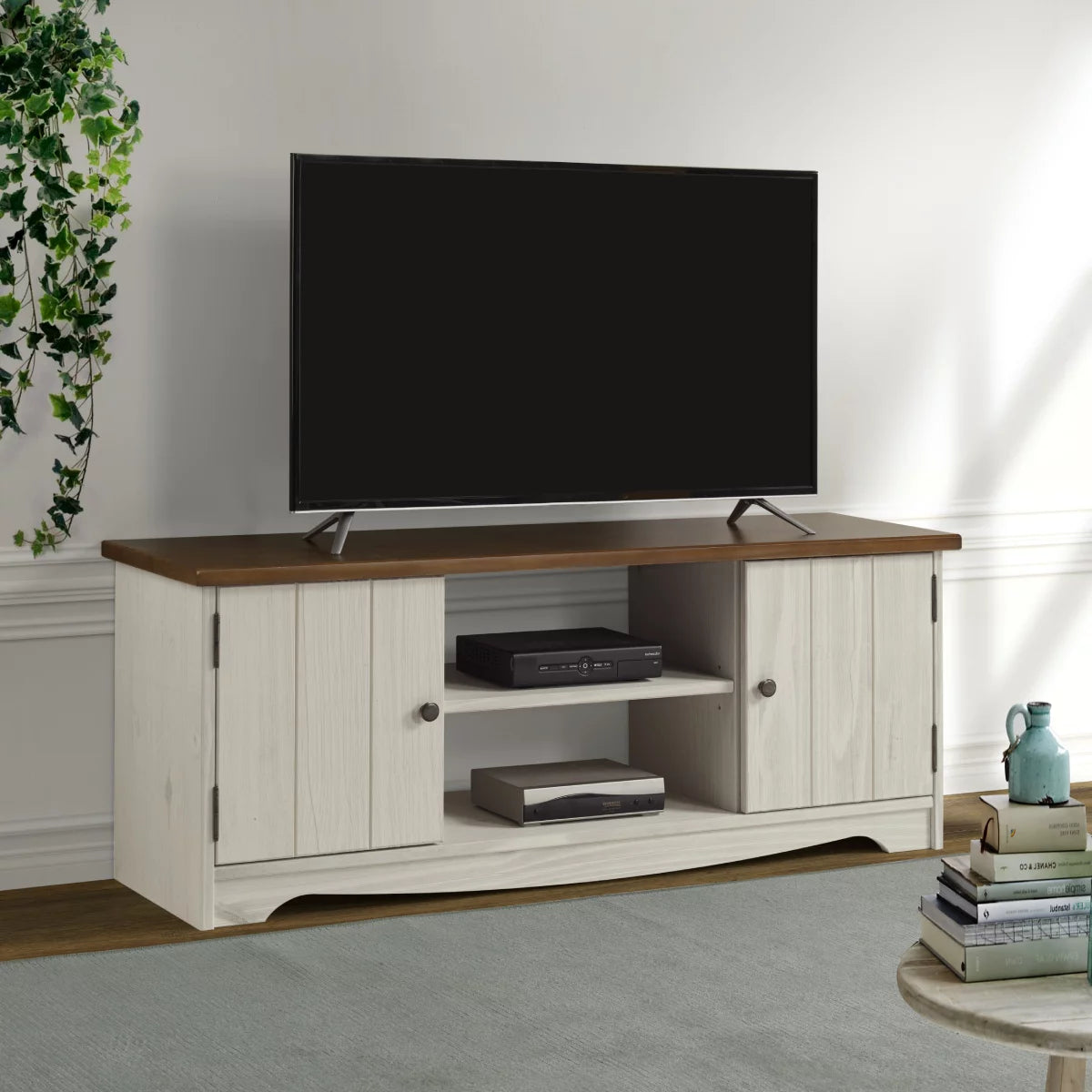 White Wood TV Entertainment Stand P753