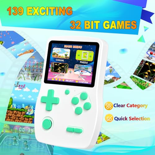 Blue Handheld Games with 3.0" IPS Screen and Rechargeable Battery L2462