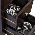 Espresso Narrow Side Table with Drawers and Shelf Z38269