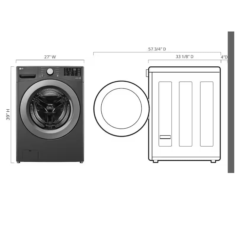 5.0 cu. ft. Stackable Front Load Washer in Middle Black O93427