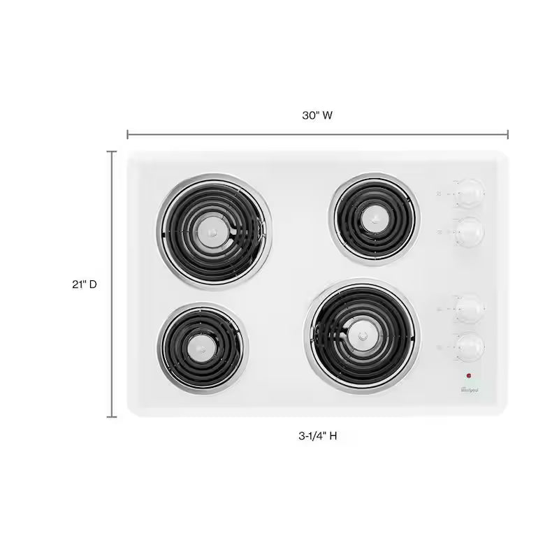 White 4 Element Coil Electric Cooktop L634269