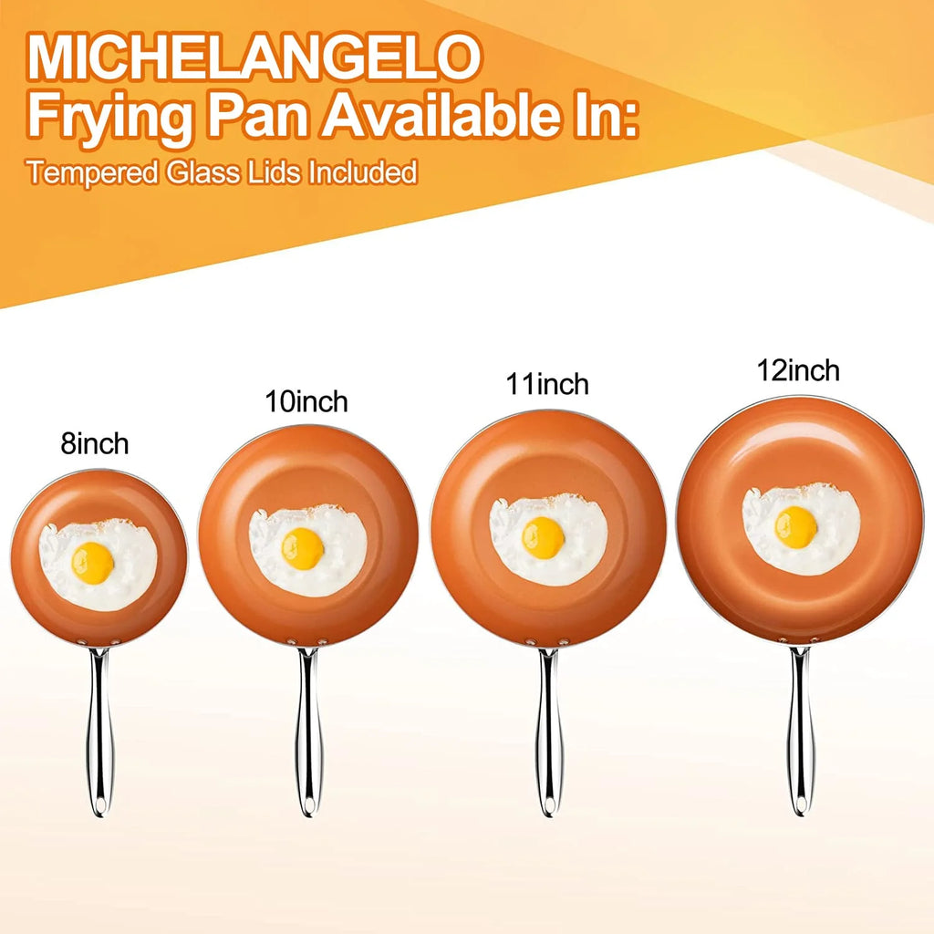 10 Inch Copper Nonstick Frying Pan with Lid H9344