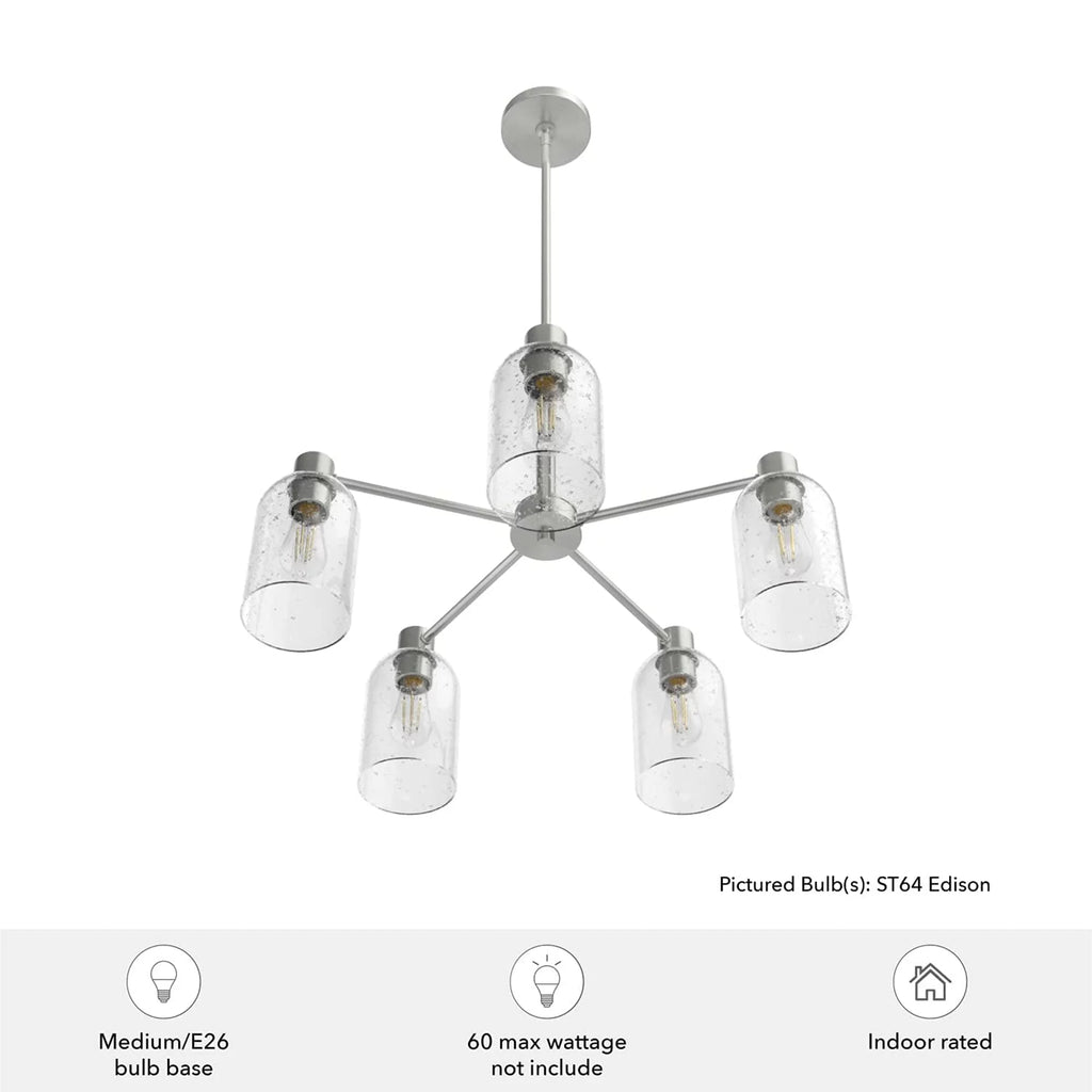 5 Bulb Hanging Chandelier Light Fixture R7368