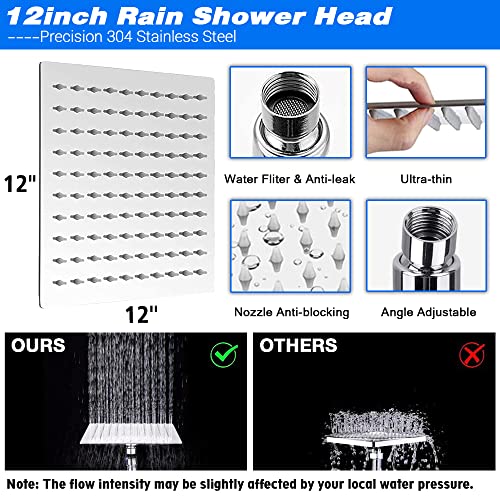 12" Rain Shower Head with Handheld Spray Combo F79013
