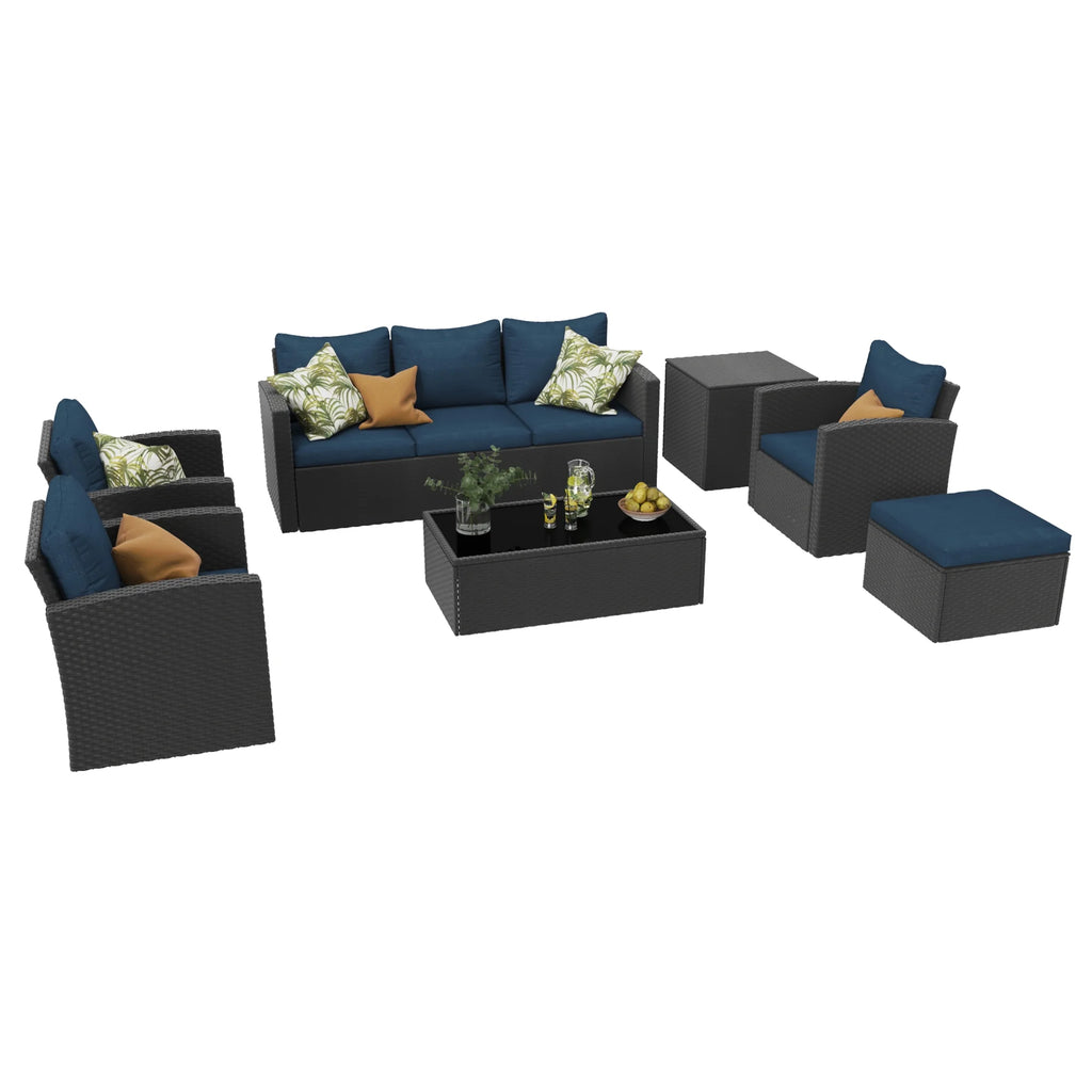 10 Pieces All Weather PE Wicker Rattan Outdoor Sectional Sofa R667