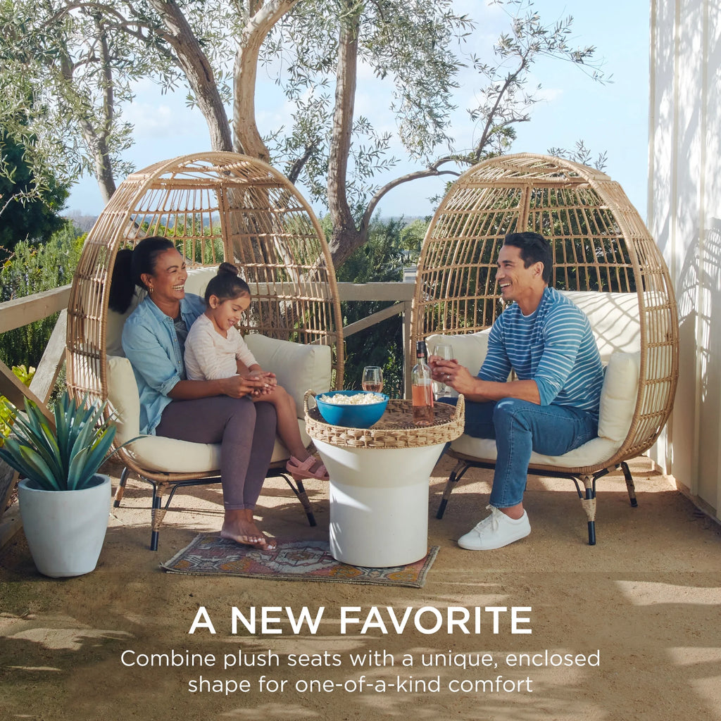 Oversized Wicker Egg Chair with Steel Frame R999