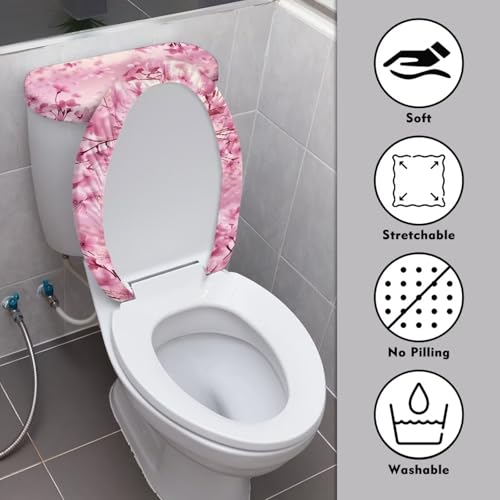 Polyester Fabric Christmas Theme Toilet Seat Cover Set W780891