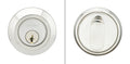 Round Single-Cylinder Deadbolt with 2-3/8-Inch Backset, Polished Stainless Steel E305